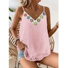 image:imageFalechay Womens Tank Tops Flowy Sleeveless Summer Boho Tank Top for Women V Neck Spaghetti Casual Strap Lace Camisole ShirtsLight Pink