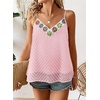 image:imageFalechay Womens Tank Tops Flowy Sleeveless Summer Boho Tank Top for Women V Neck Spaghetti Casual Strap Lace Camisole ShirtsLight Pink