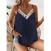 image:imageFalechay Womens Tank Tops Flowy Sleeveless Summer Boho Tank Top for Women V Neck Spaghetti Casual Strap Lace Camisole ShirtsNavy Blue