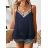 image:imageFalechay Womens Tank Tops Flowy Sleeveless Summer Boho Tank Top for Women V Neck Spaghetti Casual Strap Lace Camisole ShirtsNavy Blue