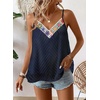 image:imageFalechay Womens Tank Tops Flowy Sleeveless Summer Boho Tank Top for Women V Neck Spaghetti Casual Strap Lace Camisole ShirtsNavy Blue
