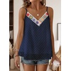 image:imageFalechay Womens Tank Tops Flowy Sleeveless Summer Boho Tank Top for Women V Neck Spaghetti Casual Strap Lace Camisole ShirtsNavy Blue1