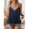 image:imageFalechay Womens Tank Tops Flowy Sleeveless Summer Boho Tank Top for Women V Neck Spaghetti Casual Strap Lace Camisole ShirtsNavy Blue1