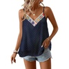 image:imageFalechay Womens Tank Tops Flowy Sleeveless Summer Boho Tank Top for Women V Neck Spaghetti Casual Strap Lace Camisole ShirtsNavy Blue